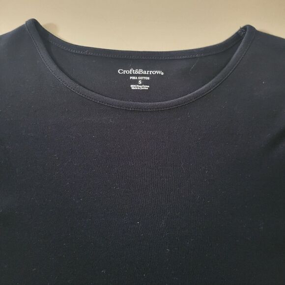Croft & Barrow® Crewneck Women's Black Long-Sleeve Tee - Picture 9 of 13
